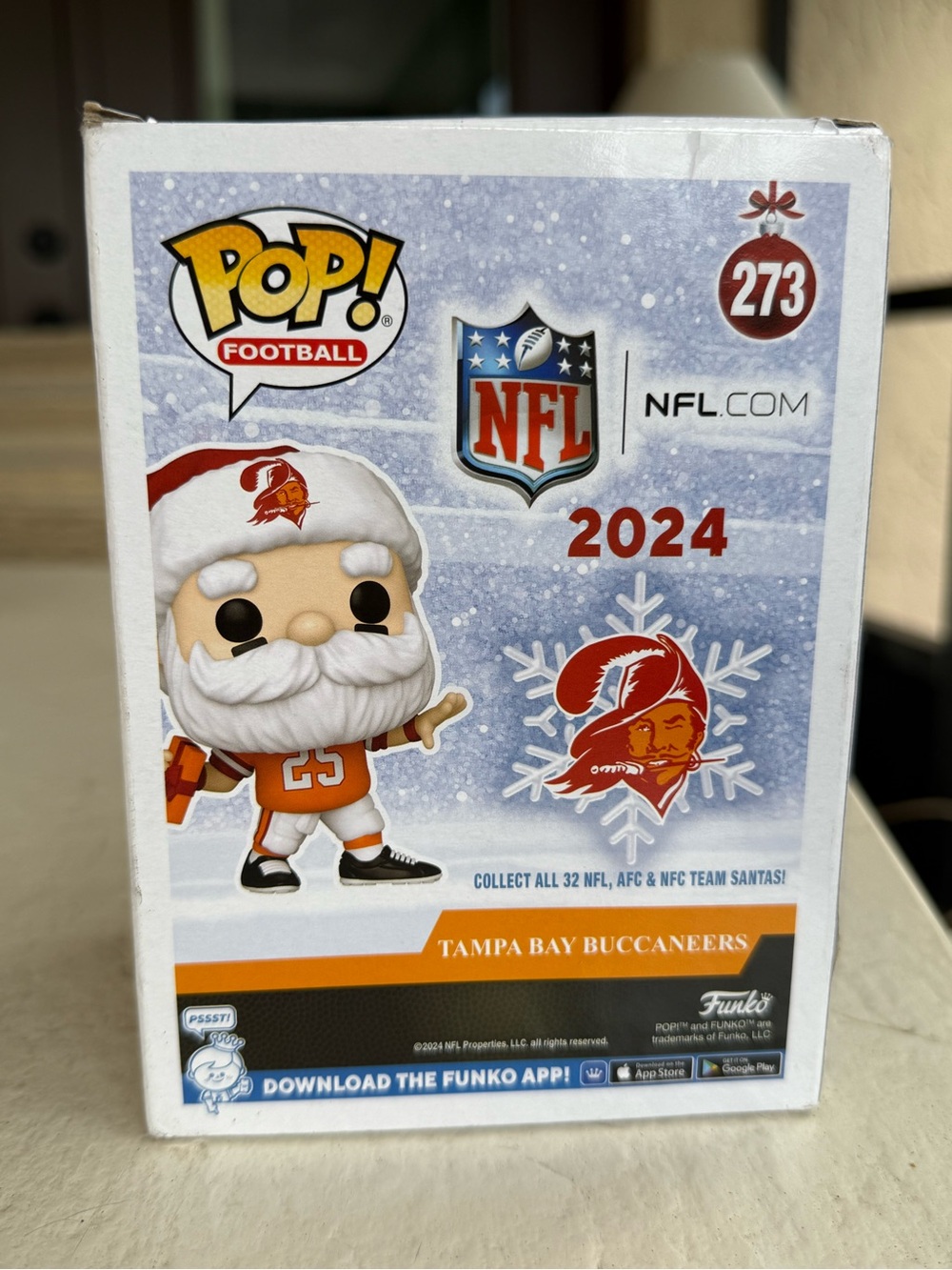 Funko Buccaneers Santa Pop! Figure in Orange and White - Picture 2 of 4